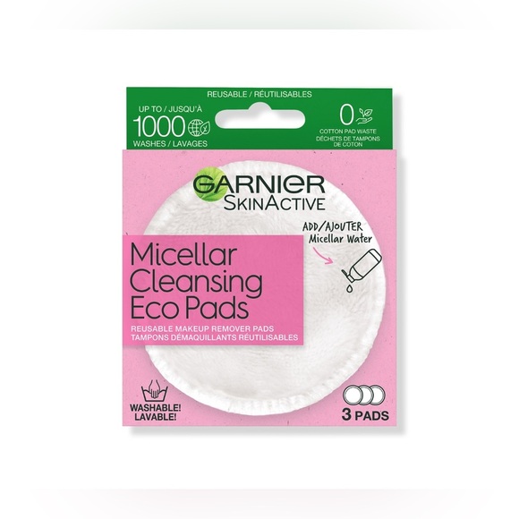🩷💚GARNIER🩷💚SkinActive Micellar Cleansing Eco Pads, Reusable, 3 Pack/NIB - Picture 1 of 6